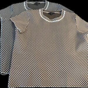 Adrianna Papell Check Pattern Short Sleeve Sweaters (2)
